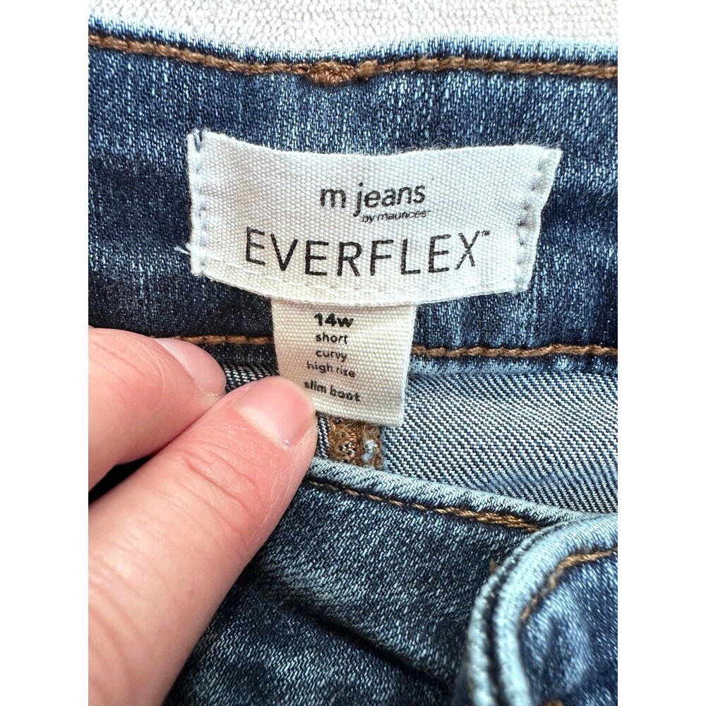 Women's Blue Denim Boot Cut Jeans - Picture 2 of 7